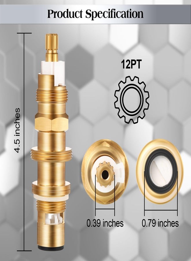 Dreyoo خرطوشة قرص سيراميك بديلة من Dreyoo لـ 910-030، ساق دش وصنبور متوافقة مع Price/Pfister، خرطوشة صنبور صمام دش مصنوعة من النحاس (عبوة من قطعتين) - Image 4