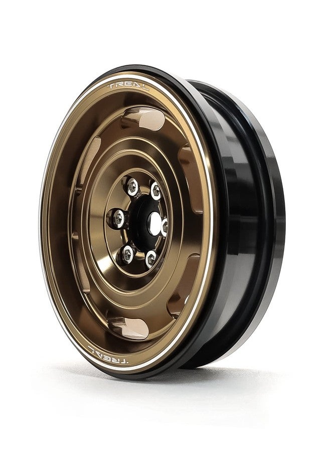 Treal Aluminium 2.2 Beadlock Wheels Rims(2) pcs Vintage Wheel Fit RC Crawler Mud Truck 2.2 Tires -Type B (Bronze) - Image 3