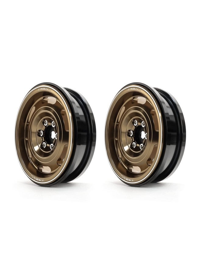 Treal Aluminium 2.2 Beadlock Wheels Rims(2) pcs Vintage Wheel Fit RC Crawler Mud Truck 2.2 Tires -Type B (Bronze) - Image 2