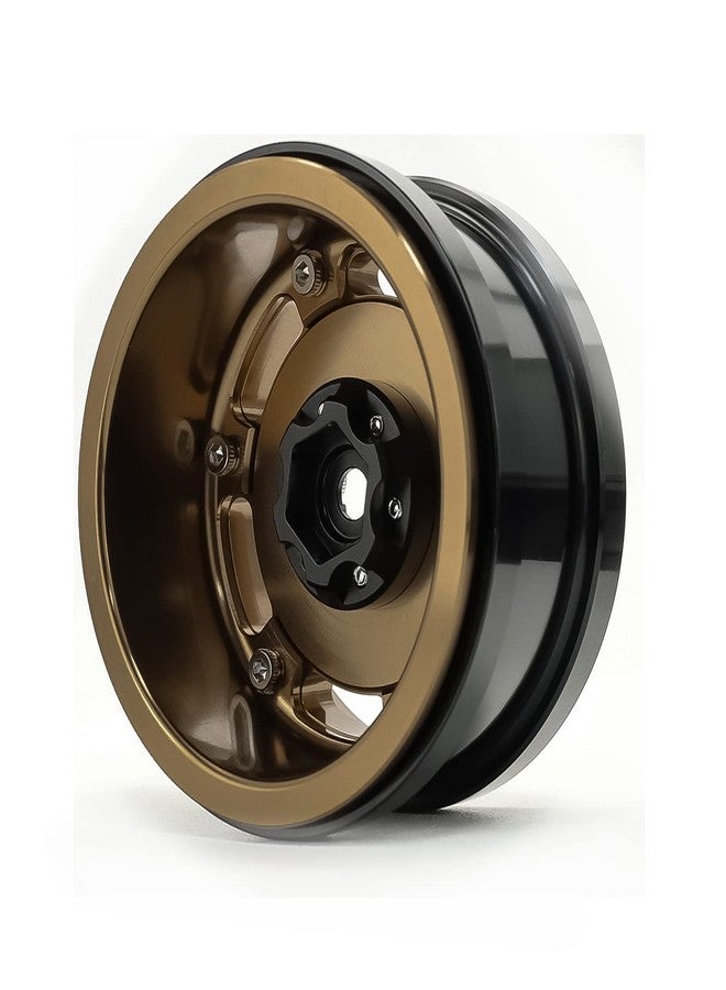 Treal Aluminium 2.2 Beadlock Wheels Rims(2) pcs Vintage Wheel Fit RC Crawler Mud Truck 2.2 Tires -Type B (Bronze) - Image 4