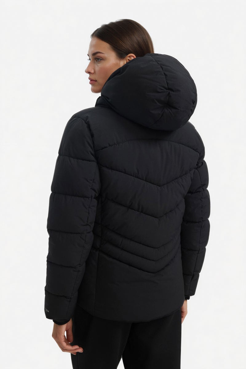 DeFacto Black Woman Waterproof Regular Fit Hooded Zip-Up Puffer Jacket Casual - Image 5