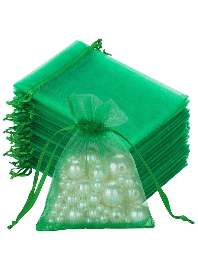 100 قطعة من أكياس الهدايا الأورجانزا، أكياس الحلوى الصغيرة (8 × 10 سم) - Image 1