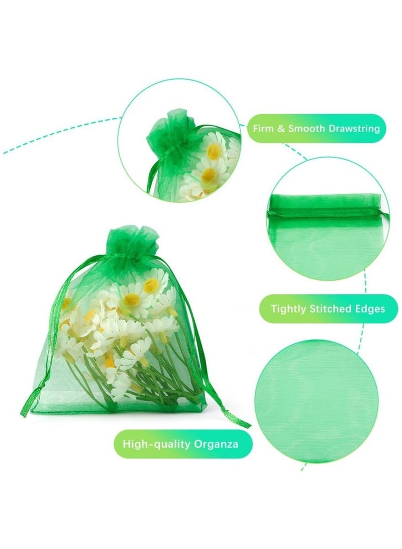 100 قطعة من أكياس الهدايا الأورجانزا، أكياس الحلوى الصغيرة (8 × 10 سم) - Image 2