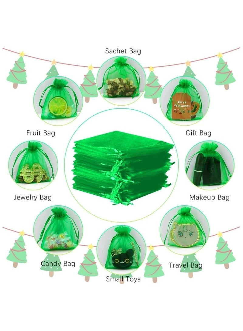 100 قطعة من أكياس الهدايا الأورجانزا، أكياس الحلوى الصغيرة (8 × 10 سم) - Image 4