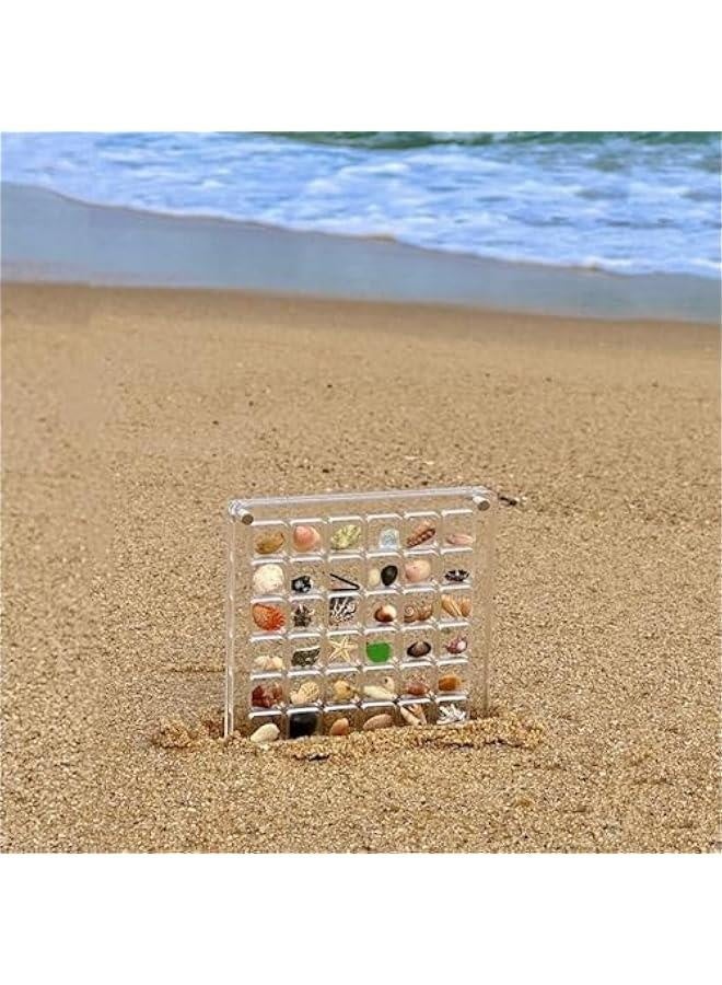 Acrylic Magnetic Seashell Display Box, 36/64/100 Grids Clear Acrylic Seashell Display Box, Diamond Gemstone Beads Storage Display Organizer Box (2, 100 Grids) - Image 4