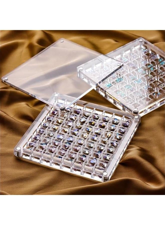 Acrylic Magnetic Seashell Display Box, 36/64/100 Grids Clear Acrylic Seashell Display Box, Diamond Gemstone Beads Storage Display Organizer Box (2, 100 Grids) - Image 5