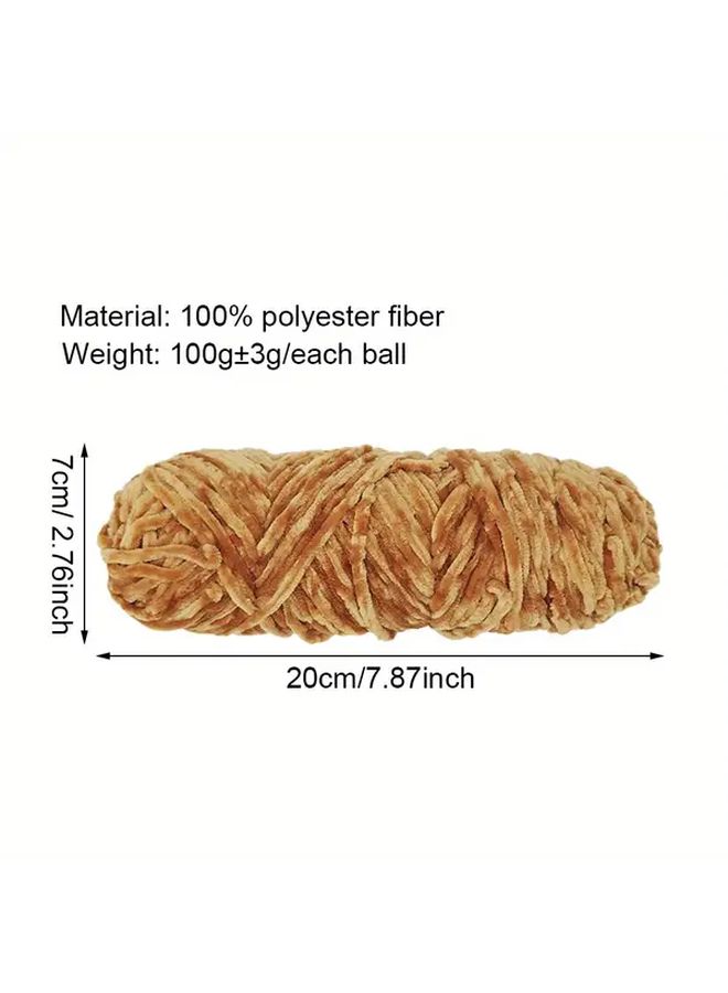Thick Velvet Chenille Yarn 5 Bundles 500g 17.63 Ounces 5 Color Assorted Color 07 For Hand Knitting Crochet Sweaters Coats Scarves Hats - Image 3