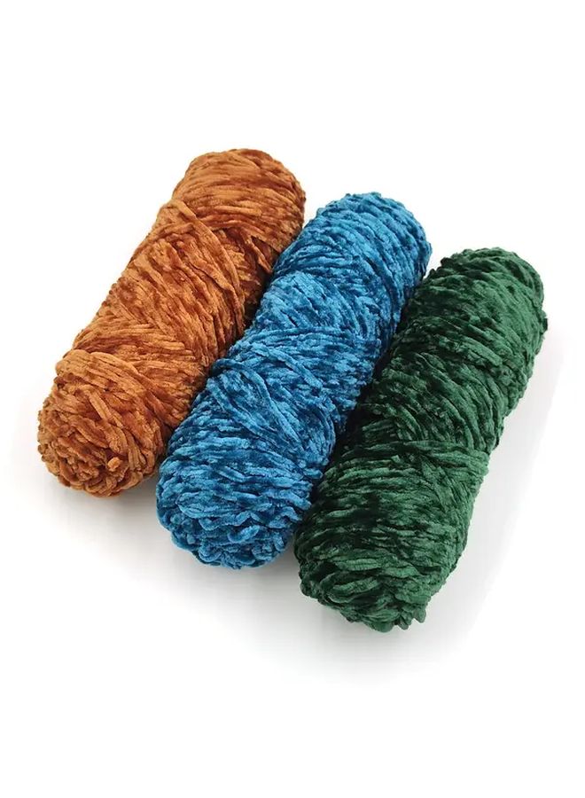Thick Velvet Chenille Yarn 5 Bundles 500g 17.63 Ounces 5 Color Assorted Color 07 For Hand Knitting Crochet Sweaters Coats Scarves Hats - Image 5