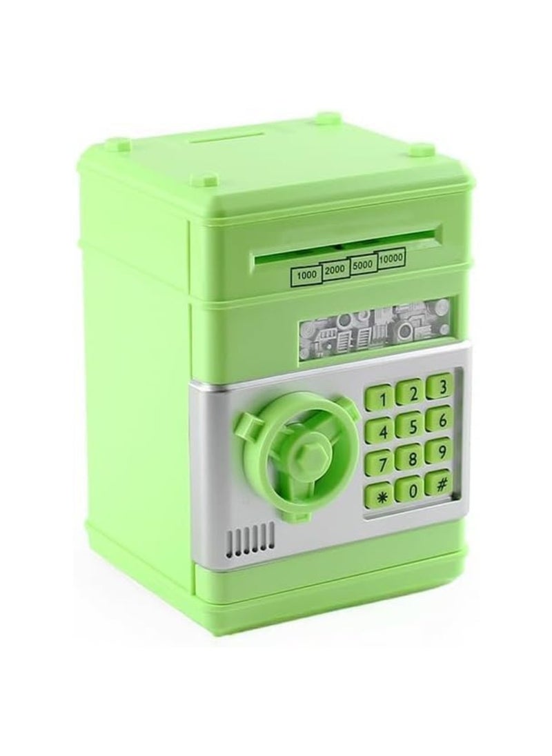 Yuwell Piggy Bank For Boys And Girls Kids Coin Bank With Safe Password Electronic Mini ATM With Auto Scroll Paper Money Best Birthday For Kids  - Image 1