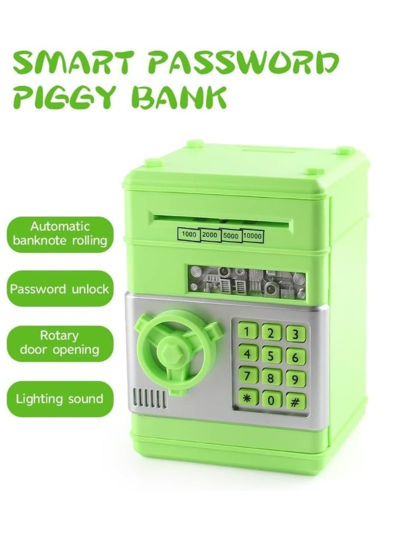 Yuwell Piggy Bank For Boys And Girls Kids Coin Bank With Safe Password Electronic Mini ATM With Auto Scroll Paper Money Best Birthday For Kids  - Image 3