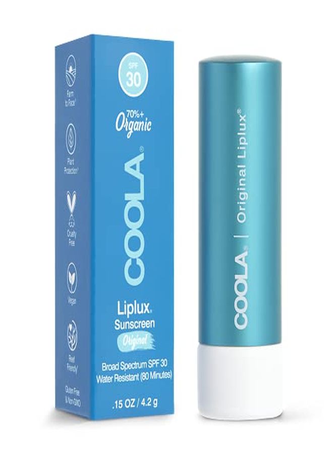 COOLA Organic Liplux Lip Balm And Sunscreen With Spf 30, Dermatologist Tested Lip Care For Daily Protection, Vegan And Gluten Free, 0.15 Oz - Image 1