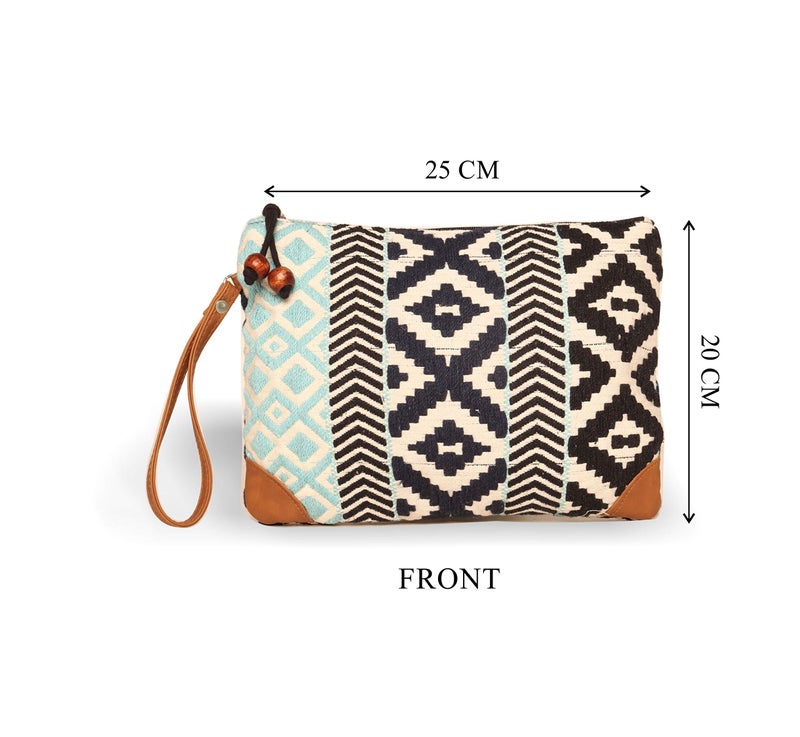 ASTRID Cotton Pouches (Blue Textured) - Image 3