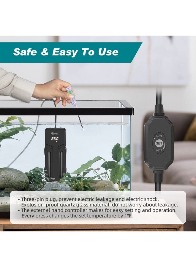 hygger Aquarium Heater,75W/150W/300W Submersible Fish Tank Water Heater Double Quartz Explosion-Proof with for Freshwater Saltwater Tank - Image 4