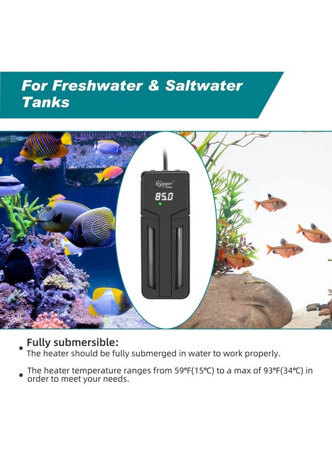 hygger Aquarium Heater,75W/150W/300W Submersible Fish Tank Water Heater Double Quartz Explosion-Proof with for Freshwater Saltwater Tank - Image 5