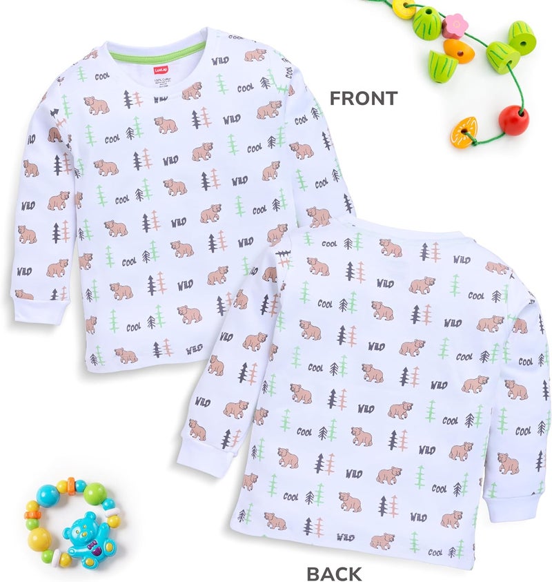 LuvLap Cartoon Regular Fit Full Sleeve T-Shirt Set for Boys - Pack of 4, Multicolour - Image 3