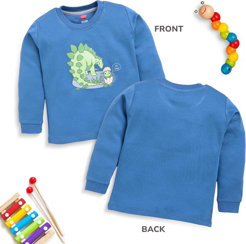 LuvLap Cartoon Regular Fit Full Sleeve T-Shirt Set for Boys - Pack of 4, Multicolour - Image 4
