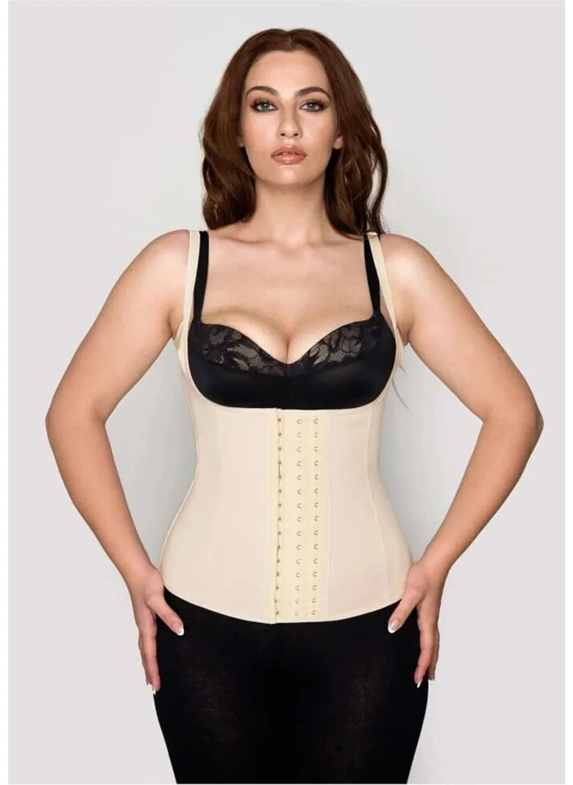 Mistirik Latex Belly Corset with Mystic Strap Extra Double Corset Tan Color