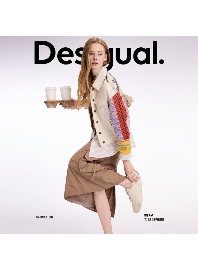 DESIGUAL 25 سترة جينز نسائية قصيرة مزينة بتطريز ثقيل من القطن الخالص لربيع/صيف جديد - Image 3