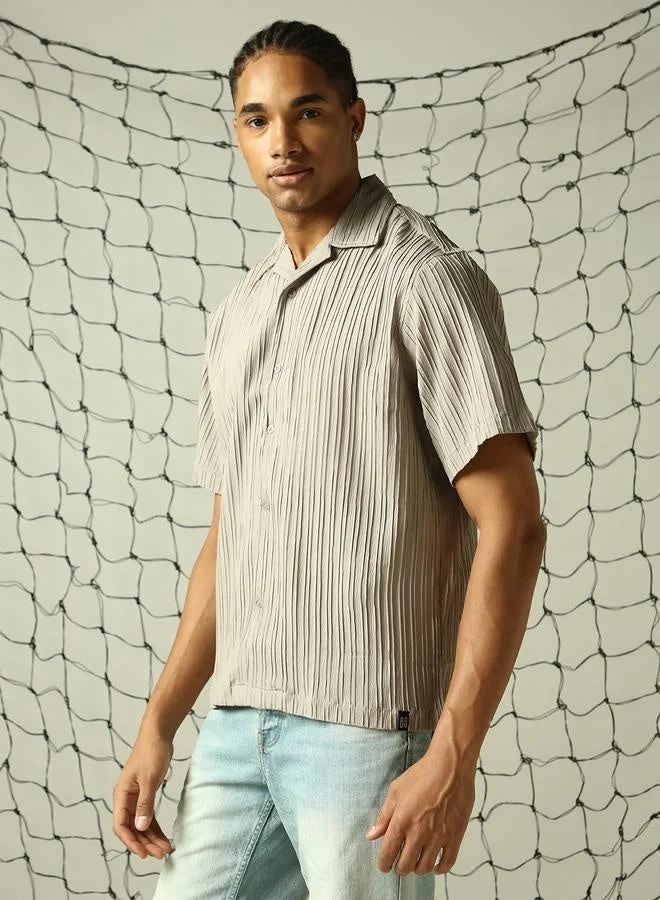 Hubberholme Greige Shirt for Men, Unique Style