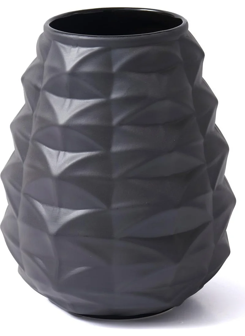 The Mia Licia Ceramic Vase Black 21X21X27 cm