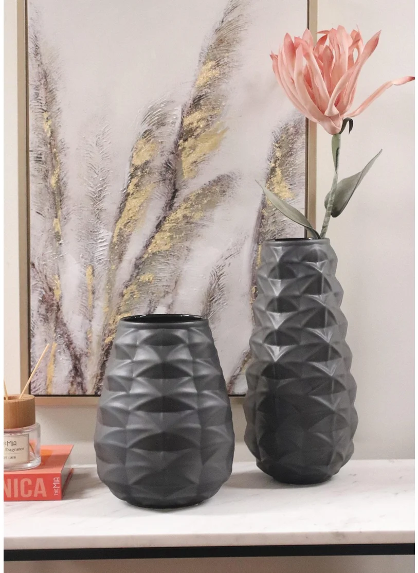 The Mia Licia Ceramic Vase Black 21X21X27 cm