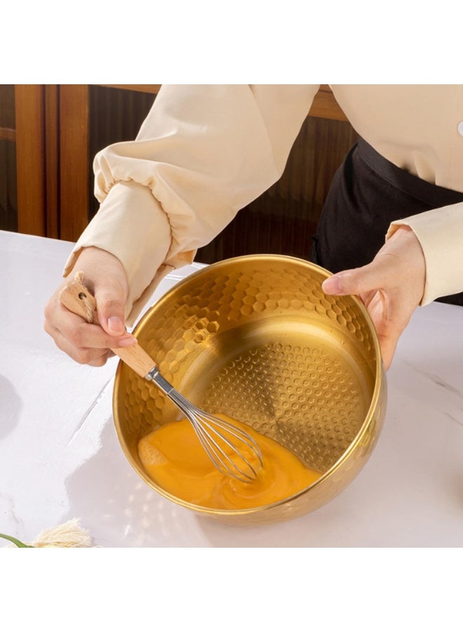 2 Pcs Gold Stainless Steel Mixing Bowls – Metal Salad Serving Bowls for Fruit, Cereal, Soup, Cooking, Baking – Nesting Kitchen Prep Bowls (Gold, 21cm + 19cm) - Image 5