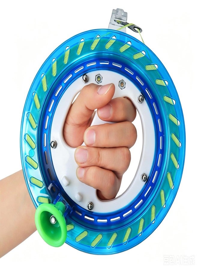 HONBO Kite String Spool for Adults and Kids,Kite String Reel with Bearing Structure, Foldable Handle, 300m/1000ft Line - Ideal Kite Flying Accessories (7in-Blue) - Image 1