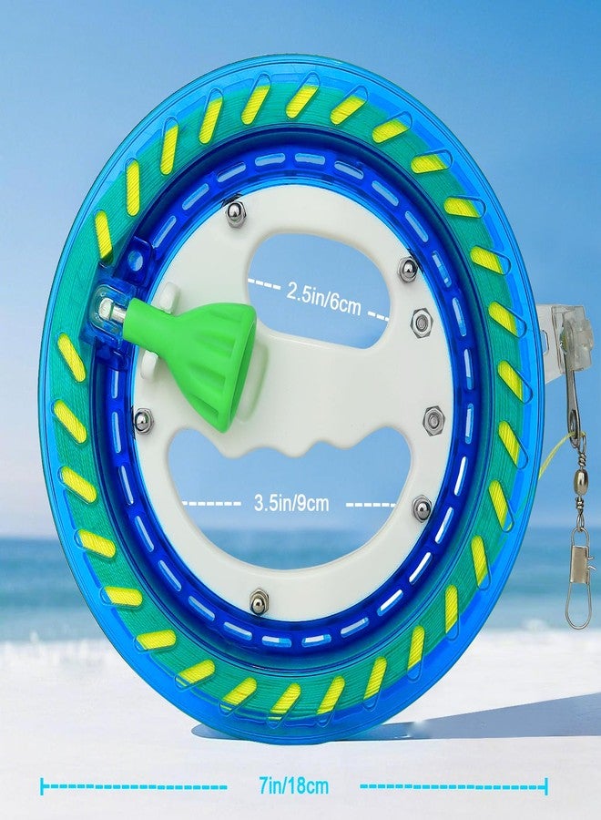 HONBO Kite String Spool for Adults and Kids,Kite String Reel with Bearing Structure, Foldable Handle, 300m/1000ft Line - Ideal Kite Flying Accessories (7in-Blue) - Image 2