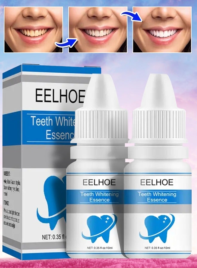 EELHOE 2 قطعة من جوهر تبييض الأسنان (10 مل × 2) يزيل بقع اللويحات تبييض الأسنان سيروم تنظيف الأسنان بياض الأسنان نظافة الفم تبييض الأسنان - Image 1