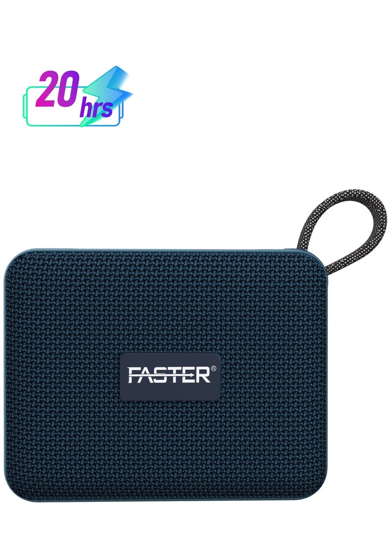 Faster GrooveX Portable Bluetooth Speaker with Colorful Lights - Mini Party Speaker with Stereo Sound, 5W HD Sound, 20 Hours Playtime, Bluetooth 5.4, TF/USB/AUX Support, IPX7 Water Resistant Pocket Speaker - for Home, Outdoor, Travel & Kids (Blue)  - Image 1