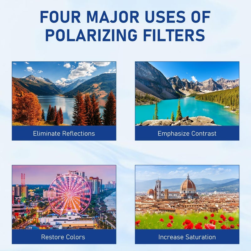 SQUISHCO CPL Filter for Mobile Set, 52mm Clip-On Polarizing Lens Filter Kit,Nd Filter for Mobile Compatible with Most Smartphones for Outdoor Photography (Black（C）) - Image 5