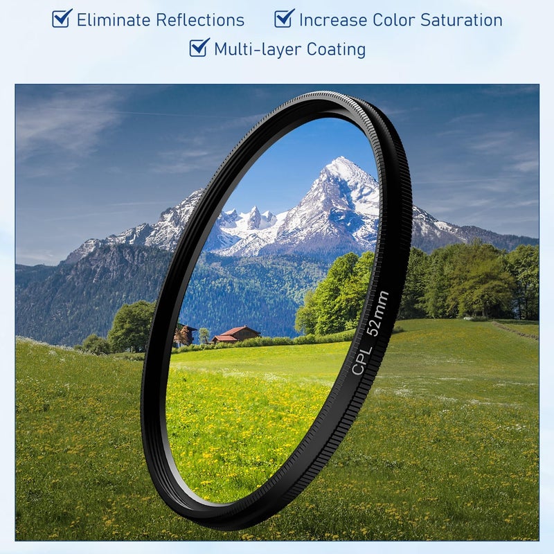 SQUISHCO CPL Filter for Mobile Set, 52mm Clip-On Polarizing Lens Filter Kit,Nd Filter for Mobile Compatible with Most Smartphones for Outdoor Photography (Black（C）) - Image 4