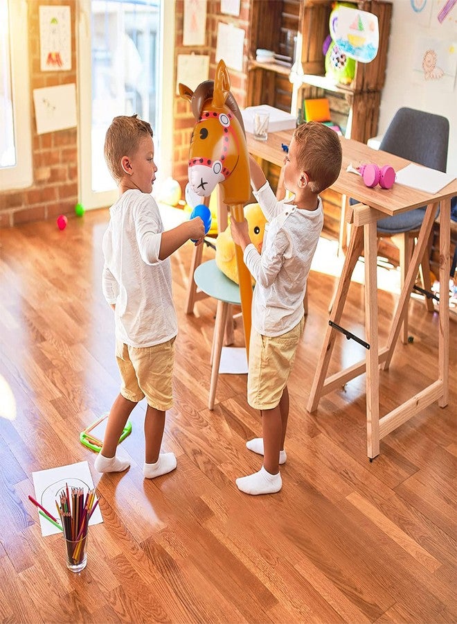 إيفر ماركت حصان عصا قابل للنفخ من إيفر ماركت، رأس حصان قابل للنفخ على عصا زي حصان بوني/هالوين/رعاة البقر الغربيين/حصان لحفلات استقبال المولود الجديد وحفلات أعياد الميلاد، 37 بوصة (بني)، كبير - Image 5