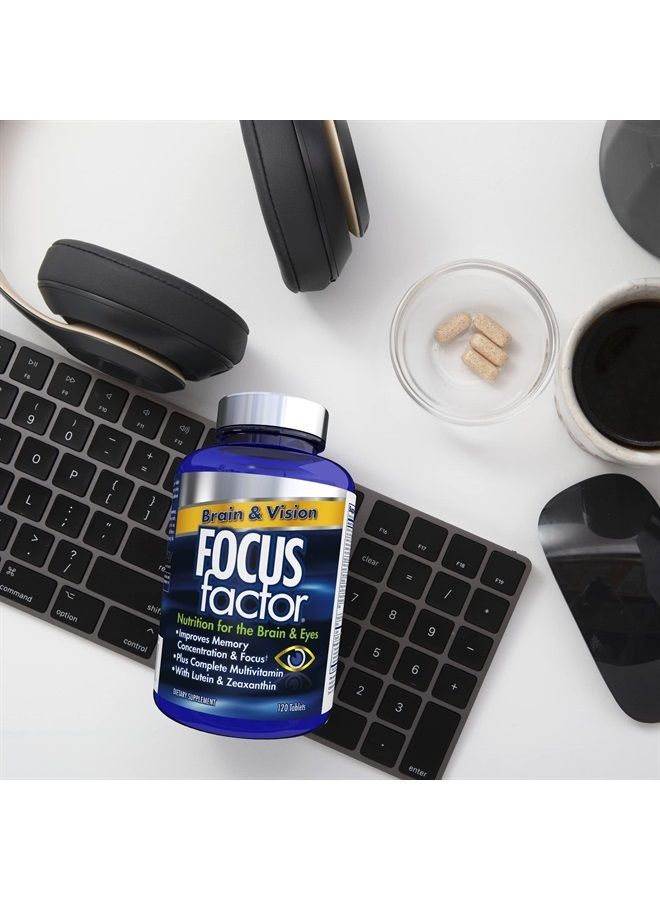 Focus Factor Brain and Vision-Eye Vitamin and Mineral Supplement w/Lutein and Zeaxanthin, 120 Count - Image 4