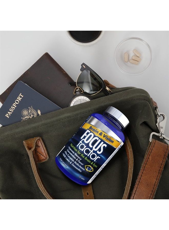 Focus Factor Brain and Vision-Eye Vitamin and Mineral Supplement w/Lutein and Zeaxanthin, 120 Count - Image 3