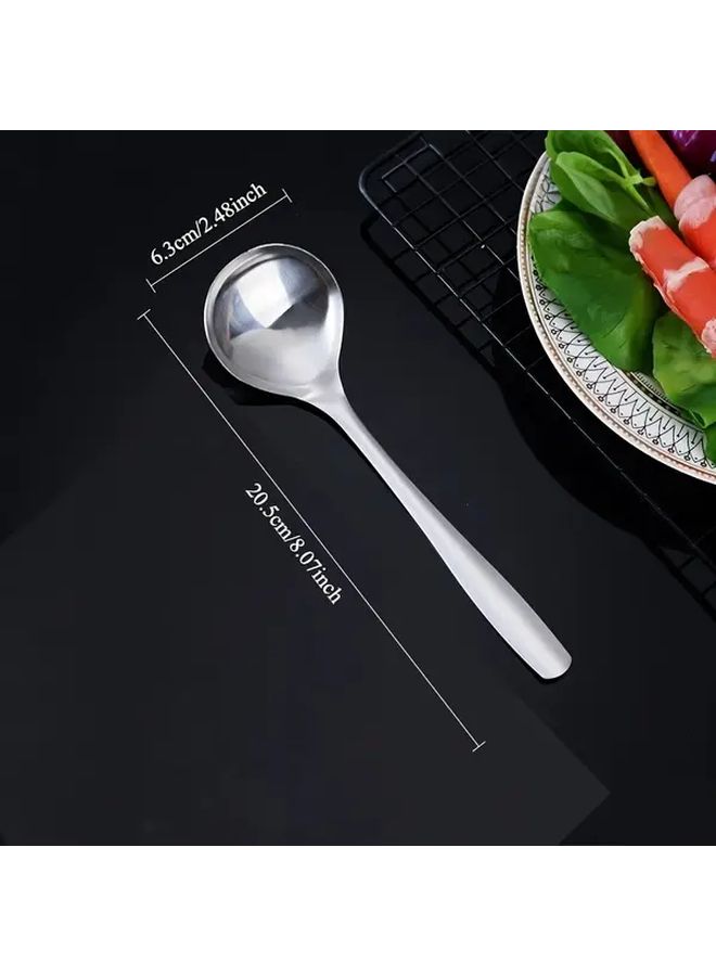 Set Of 4 Stainless Steel Long Handle Soup Spoons For Porridge And Hot Pot - Image 3