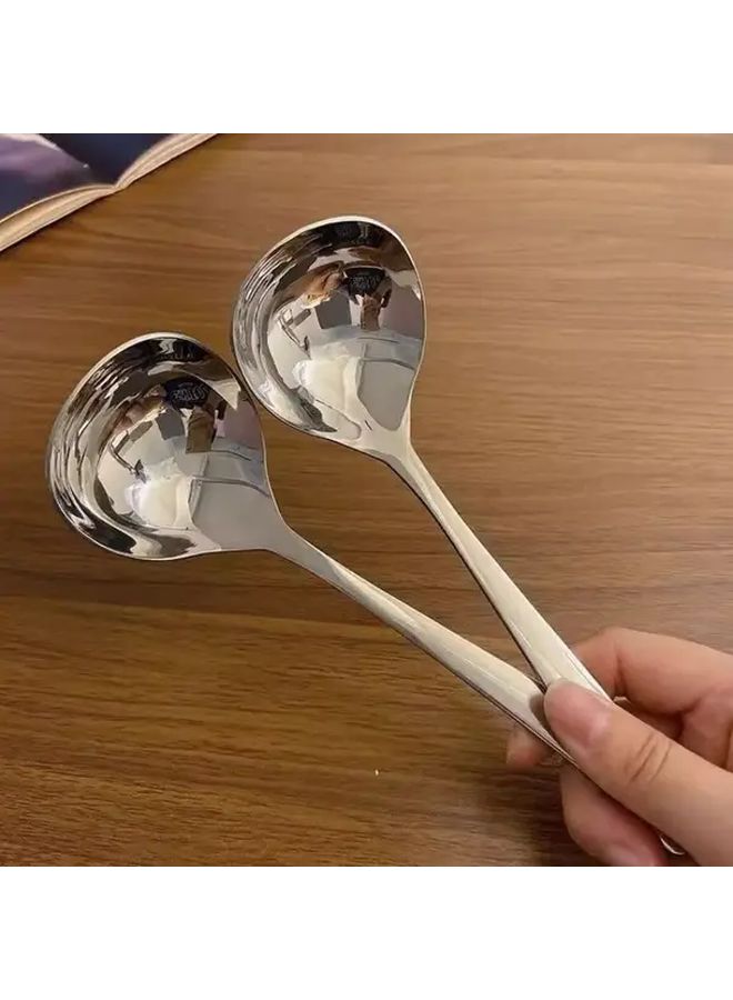 Set Of 4 Stainless Steel Long Handle Soup Spoons For Porridge And Hot Pot - Image 2