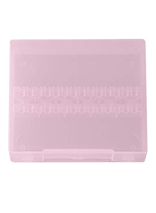 Semme Nail Drill Box,Portable 14 Holes Nail Drill Display Box Nail Art Polishing Grinding Drill Bit Holder Storage Box(Pink)  - Image 1