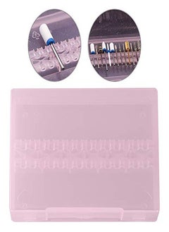 Semme Nail Drill Box,Portable 14 Holes Nail Drill Display Box Nail Art Polishing Grinding Drill Bit Holder Storage Box(Pink)  - Image 3
