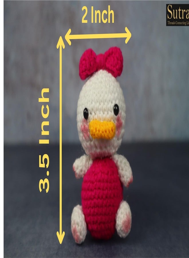 Sutra Crochet Family Toy Set | Stuffed Animal Cute Family Toys| One Bunny Rabbit & Three Daisy Duck Toy Set for Kids and Gift Purpose | Soft Toys for Baby Girl & boy - Image 4