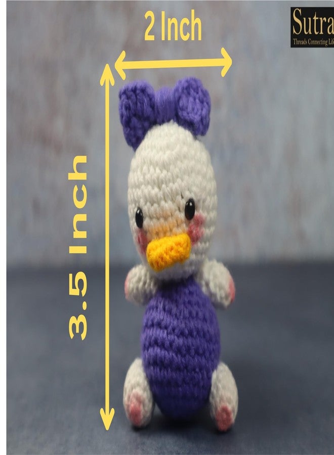 Sutra Crochet Family Toy Set | Stuffed Animal Cute Family Toys| One Bunny Rabbit & Three Daisy Duck Toy Set for Kids and Gift Purpose | Soft Toys for Baby Girl & boy - Image 3
