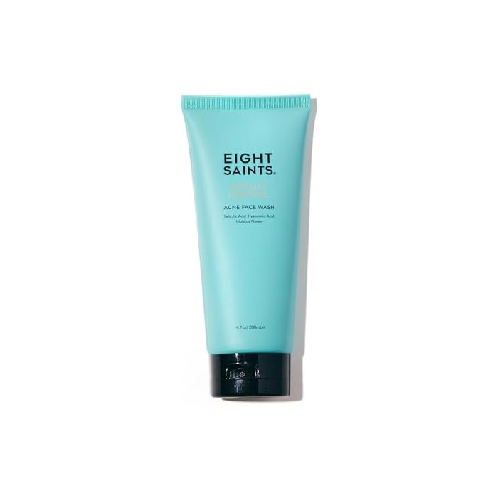Eight Saints Quality Control Acne Face Wash, Reduce Acne and Prevent Future Breakouts, with 2% Salicylic Acid, Hyaluronic Acid, and Hibiscus Flower, 6.7 Ounces