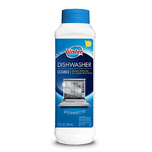 Glisten Dishwasher Cleaner, Removes Limescale, Rust, Grease & Build-Up, Disinfects, Lemon Scent, 12 fl oz - Image 1