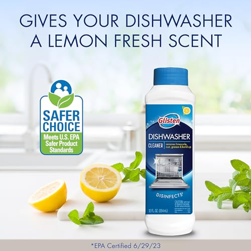 Glisten Dishwasher Cleaner, Removes Limescale, Rust, Grease & Build-Up, Disinfects, Lemon Scent, 12 fl oz - Image 5