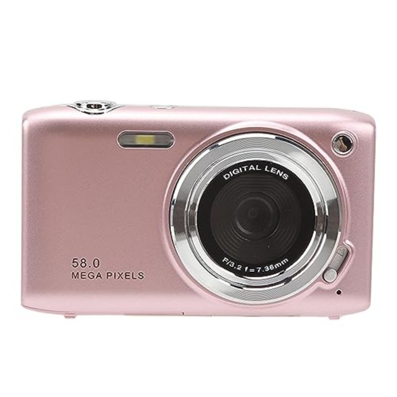 LICAEVEY Digital Camera, 4K 58MP Full HD 16X Zoom Fixed Focal Macro Timed Photography Digital Video Camera, Portable Compact Digital Camera for Teens Adult Beginner and Pink - Image 1