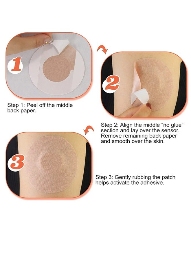Generic Adhesive Patches 20 Pcs - Fit Freedom - Elite - Waterproof Adhesive Bandages - Freedom Cover - Pre-Cut Backing Paper - The Best Way To Secure Your Sensor! (Tan)  - Image 4