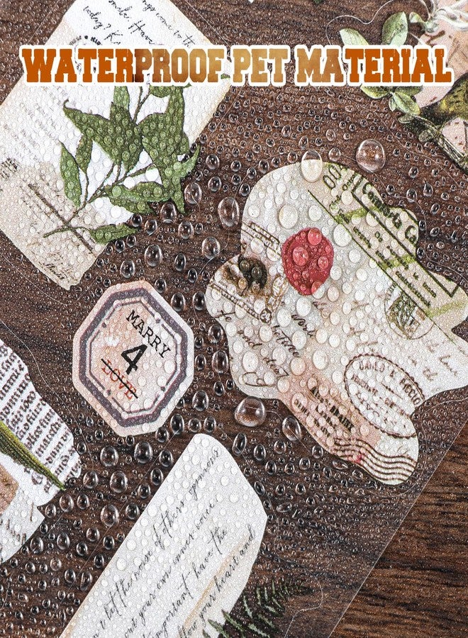Bruislard 120 Pcs Junk Journal Scrapbook Kit Junk Journal Sticker Book Sticker Scene Book Vintage Scrapbook Supplies Kit for DIY Crafts Scrap Retro Aesthetics Decor - Image 3