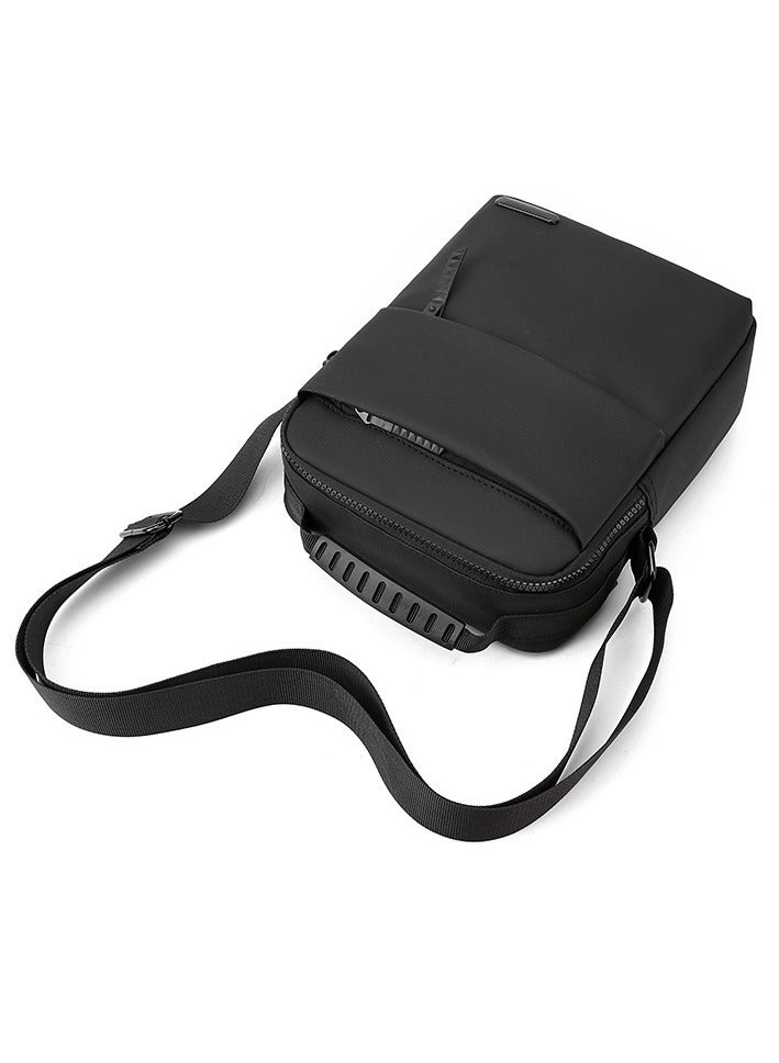 أم جي زي حقيبة كروس بودي، حقيبة ظهر صغيرة للكتف للرجال، حقائب صدر رياضية كاجوال، حقيبة ظهر للعمل والسفر وركوب الدراجات مع حزام قابل للتعديل (أسود) - Image 4