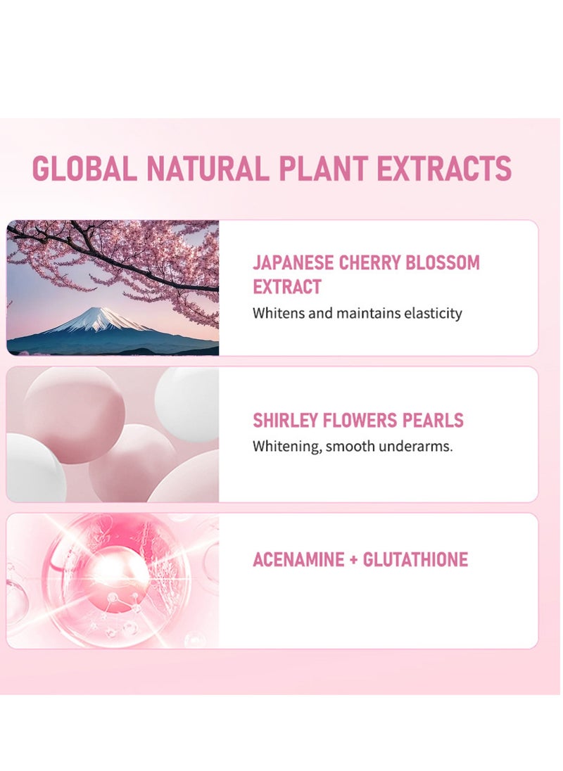 LUNOON Sakura Underarm Whitening Cream, Sakura Gluta Brightening Booster Cream, Sakura Pearl Capsule, Brightening Booster Sakura Pearl Capsules, Sakura Gluta Brightening Underarm Cream (1pcs)  - Image 3