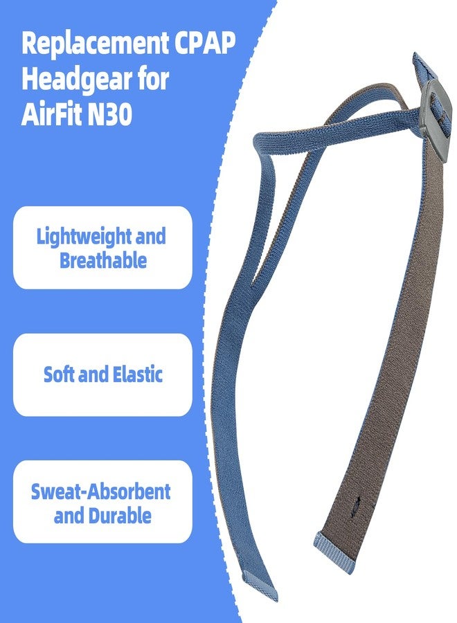 JDVBDNK أحدث حزام رأس مُطوّر لجهاز CPAP متوافق مع Airfit P10/ N30، حزام رأس بديل لجهاز AirFit N30، حزام رأس مريح قابل للتعديل مع أحزمة مرنة لجهاز AirFit N30، حزام رأس P10 بتصميم سهل التركيب (أزرق) - Image 3
